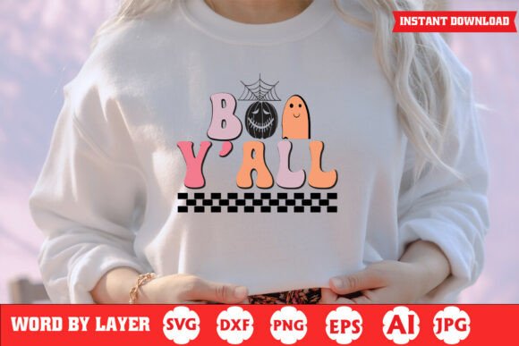 Boo Yall Halloween Party Quote Design: Graphics for Crafts