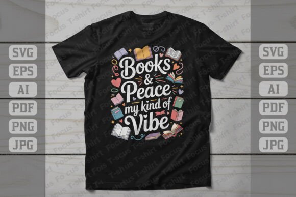 Books and Peace My Kind of Vibe: Graphics for Crafts