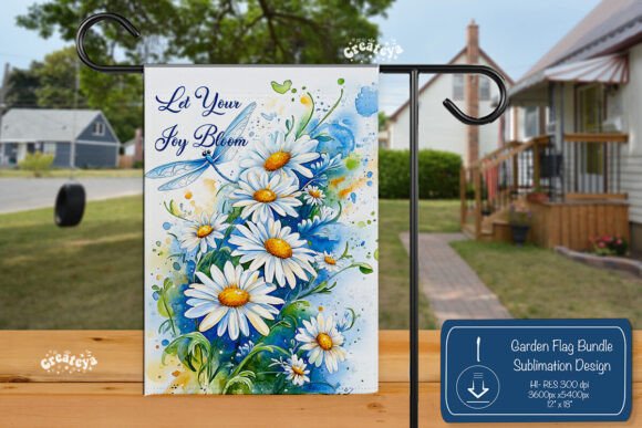 Daisy Summer Spring Garden Flag Png for Graphics and Crafts