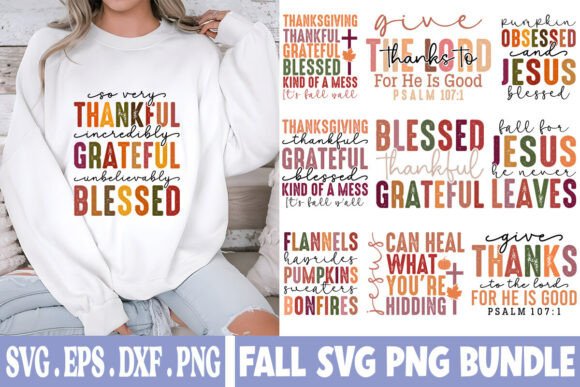 Fall Autumn SVG PNG Bundle, Thanksgiving for Graphics & Crafts