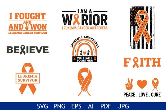 Leukemia Awareness Survivor Quote Bundle: Graphics for Crafts