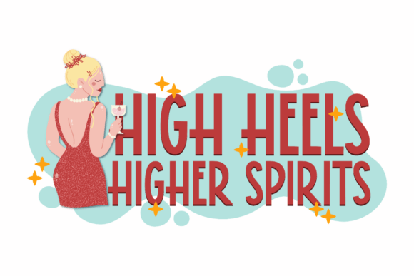 New Year Higher Spirits Graphics for Crafts and Publishing