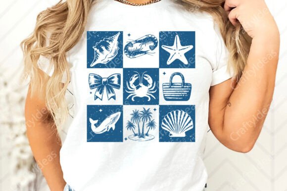 Retro Checkered Summer PNG, Beach Png Review