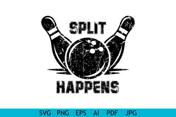 Split Happens Bowling Design Graphics for Crafts
