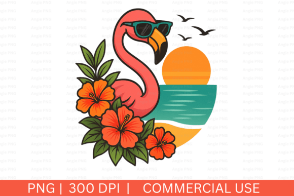 Summer Flamingo with Sunglasses PNG: A Smart Graphics Choice for Crafts