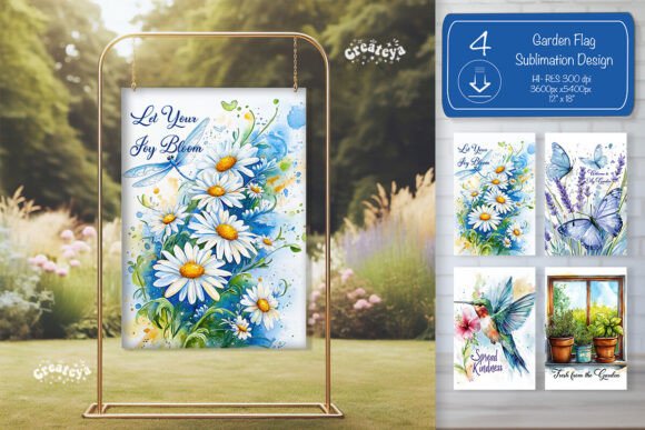 Summer Spring Garden Flag Png Yard Sign for Graphics and Crafts